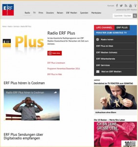 Radio ERF Plus ist das klassische Radioprogramm von ERF Medien Deutschland für Menschen mit Zeit zum Zuhören.